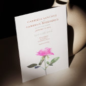 Bloemen Waterverf Roos Terracotta Bruiloft Kaart