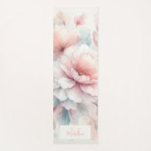 Bloemen Waterverf Roze Koraal Stijlvolle naam Mono Yogamat (Voorkant)
