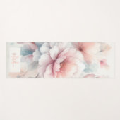 Bloemen Waterverf Roze Koraal Stijlvolle naam Mono Yogamat (Voorkant (horizontaal))