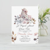 Bloemen Waterverf Roze Meisje Dragon Baby shower Kaart (Staand voorkant)