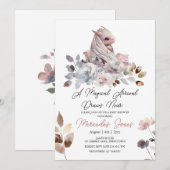 Bloemen Waterverf Roze Meisje Dragon Baby shower Kaart (Voorkant / Achterkant)