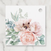 Bloemen Waterverf Roze Vrijgezellenfeest Bedankjes Labels (Achterkant)