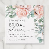 Bloemen Waterverf Roze Vrijgezellenfeest Bedankjes Labels (Voorkant)