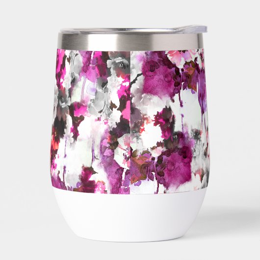 Bloemen Waterverf - Roze & wit abstract design (Links)