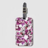 Bloemen Waterverf - Roze & wit abstract design Bagagelabel (Voorkant (verticaal))