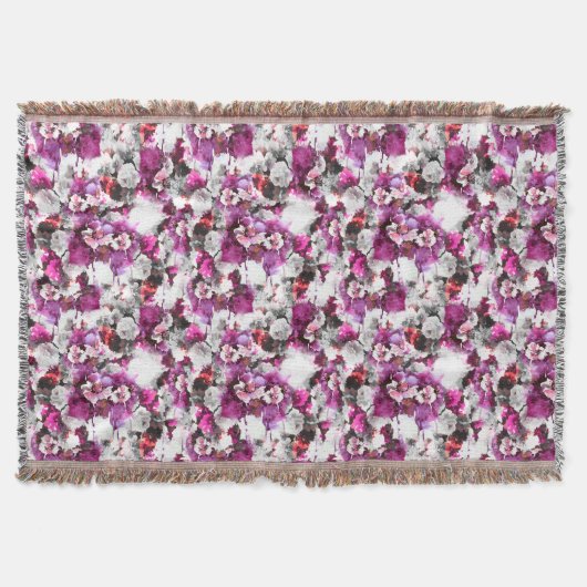 Bloemen Waterverf - Roze & wit abstract design Deken (Voorkant)