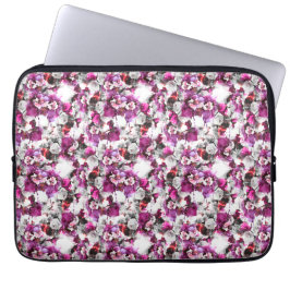 Bloemen Waterverf - Roze & wit abstract design Laptop Sleeve