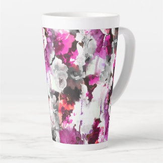 Bloemen Waterverf - Roze & wit abstract design Latte Mok