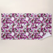 Bloemen Waterverf - Roze & wit abstract design Strandlaken (Voorkant)