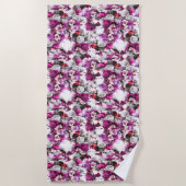 Bloemen Waterverf - Roze & wit abstract design Strandlaken (Voorkant)