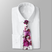 Bloemen Waterverf - Roze & wit abstract design Stropdas (Gebonden)
