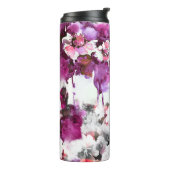 Bloemen Waterverf - Roze & wit abstract design Thermosbeker (Gedraaid links)