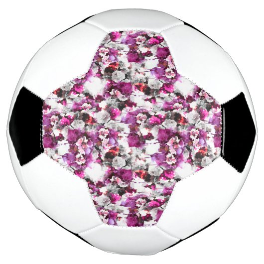 Bloemen Waterverf - Roze & wit abstract design Voetbal (Gedraaid)