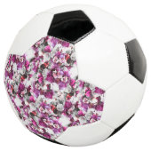 Bloemen Waterverf - Roze & wit abstract design Voetbal (Drie kwart)