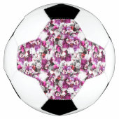 Bloemen Waterverf - Roze & wit abstract design Voetbal (Voorkant)