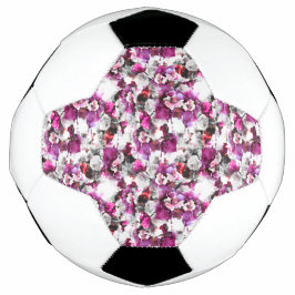 Bloemen Waterverf - Roze & wit abstract design Voetbal