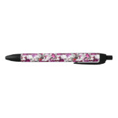 Bloemen Waterverf - Roze & wit abstract design Zwarte Inkt Pen (Bodem)