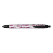 Bloemen Waterverf - Roze & wit abstract design Zwarte Inkt Pen (Achterkant)