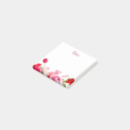 Bloemen Waterverf Rozen Custom Modern Post-it® Notes (Schuin)