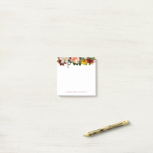 Bloemen Waterverf Rozen Elegant Modern Post-it® Notes (Op bureau)