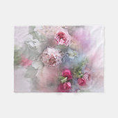 Bloemen Waterverf Rozen Moderne Sjabloon Fleece Deken (Voorkant (Horizontaal))