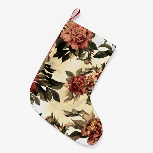 Bloemen Waterverf Rozen, pioenen patroon. Kleine Kerstsok (Voorkant (Hangend))