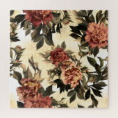 Bloemen Waterverf Rozen, pioenen patroon. Legpuzzel (Horizontaal)