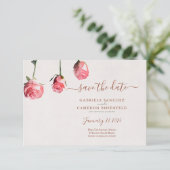 Bloemen Waterverf Rozen Terracotta Bruiloft (Staand voorkant)