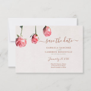 Bloemen Waterverf Rozen Terracotta Bruiloft