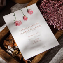 Bloemen Waterverf Rozen Terracotta Bruiloft