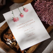 Bloemen Waterverf Rozen Terracotta Bruiloft Kaart