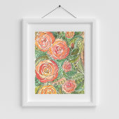 Bloemen Waterverf Rozen Wall Art Poster