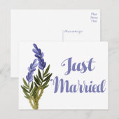 Bloemen Waterverf RSVP Paarse Lavendel Wedding Aankondigingskaart (Voorkant / Achterkant)