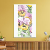 Bloemen waterverf schilderij op doek 24 "x36" canvas afdruk (Insitu (Woonkamer))