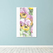 Bloemen waterverf schilderij op doek 24 "x36" canvas afdruk (Insitu (Houten vloer))