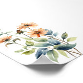 Bloemen Waterverf schilderij Poster (Hoek)
