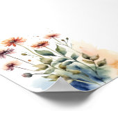 Bloemen Waterverf schilderij Poster (Hoek)