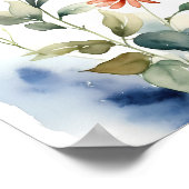 Bloemen Waterverf schilderij Poster (Hoek)