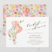 Bloemen Waterverf Script Vrijgezellenfeest Kaart (Voorkant / Achterkant)