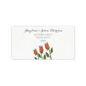 Bloemen Waterverf Spring Tulpen Wit Pure Elegant Etiket (Voorkant)
