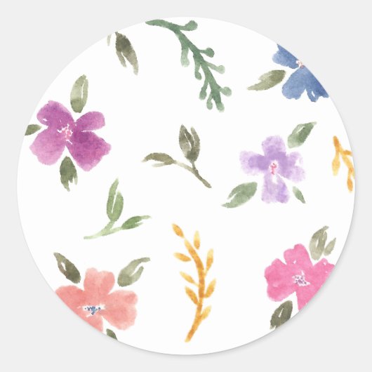 Bloemen Waterverf Stickers (Voorkant)