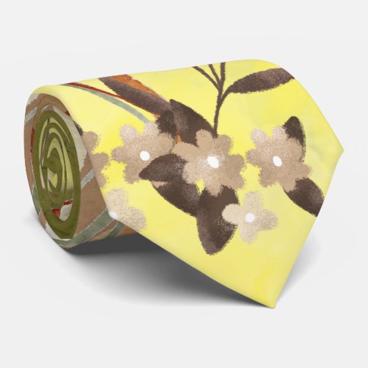 Bloemen waterverf stropdas (Opgerold)