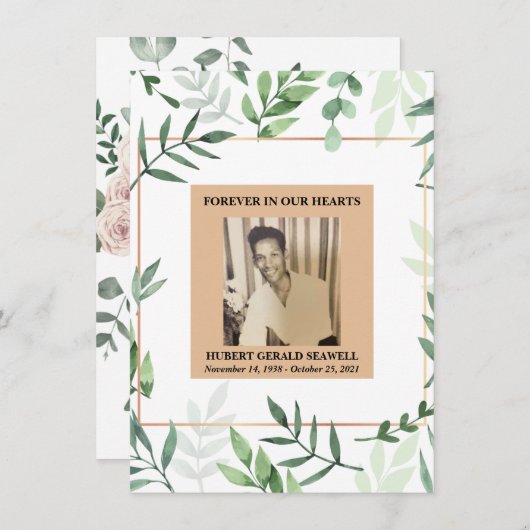 Bloemen Waterverf sympathie dank u kaart (Voorkant / Achterkant)