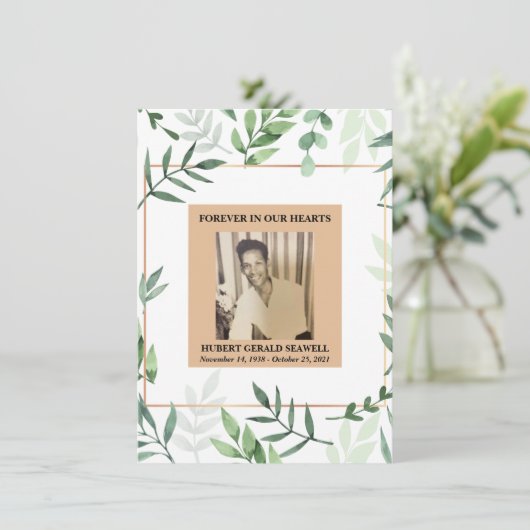 Bloemen Waterverf sympathie dank u kaart (Staand voorkant)