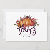 Bloemen Waterverf Thanksgiving Diner Bedankkaart (Voorkant)