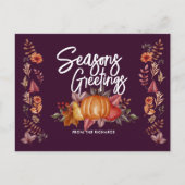 Bloemen Waterverf Thanksgiving Diner Feestdagenkaart (Voorkant)