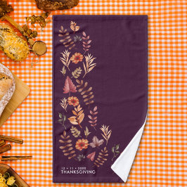 Bloemen Waterverf Thanksgiving Diner Handdoek