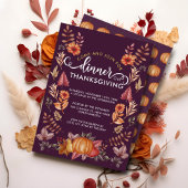 Bloemen Waterverf Thanksgiving Diner Kaart