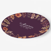 Bloemen Waterverf Thanksgiving Diner Papieren Bordje (Gekanteld)