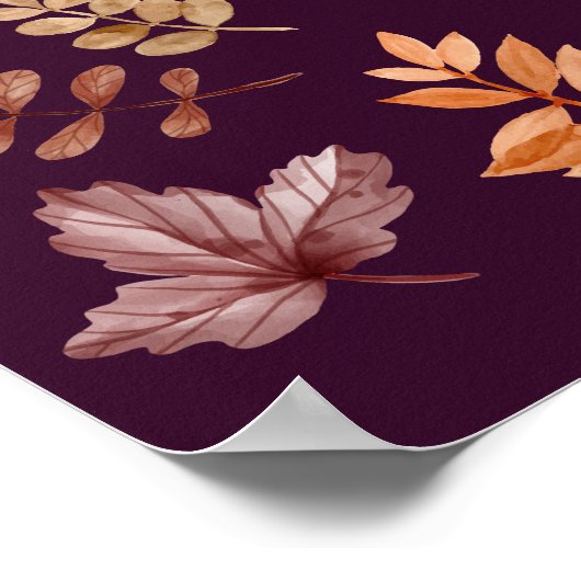 Bloemen Waterverf Thanksgiving Diner Poster (Hoek)